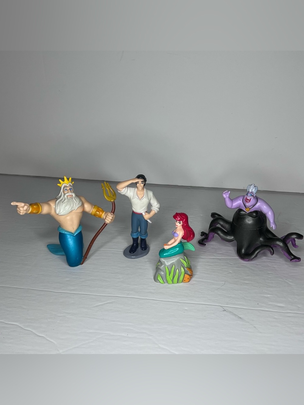 VTG Disney The Little Mermaid Figure Set Ariel Ursula King Triton Eric Cake Topp